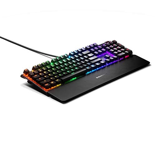 SteelSeries USB Apex 5 Hybrid Mechanical Gaming Keyboard – Per-Key RGB Illumination – Aircraft Grade Aluminum Alloy Frame – OLED Smart Display (Hybrid Blue Switch) 6