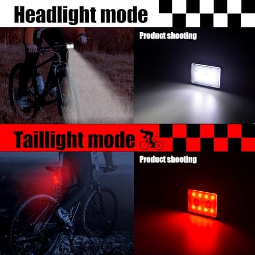 Bicycle Light for Night Riding, SUPPENGUIN USB Rechargeable, Front and Back, 3+4 Modes, Headlight and Taillight Set, IP44 Waterproof (Black, 2 Pack) 9