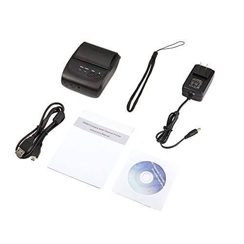 MUNBYN POS Receipt Printer, 58mm Receipt Printer, 2.28inch Wireless Portable Mobile Mini Bluetooth Thermal Printer, Compatible with Android Windows for Small Business, Not-Square, NOT-iOS 8
