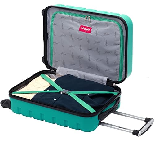 Wrangler 22" Hardside Spinner Carry-On Luggage, Teal 8