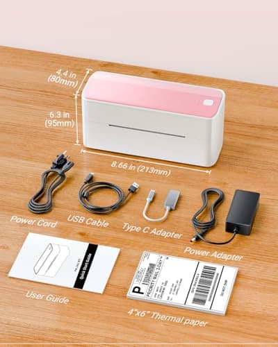 ASprink Shipping Label Printer - Bluetooth Thermal Label Printer for Shipping Packages, Small Business, Barcode Labels, Customer Stickers Compatible with for Amazon, Ebay, Shopify, USPS, UPS, FedEx 8