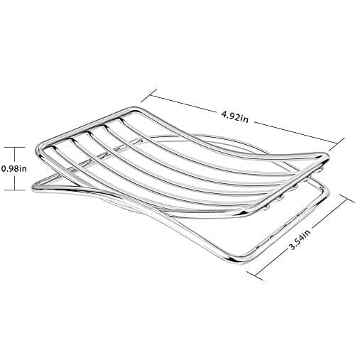 GUUKAR Soap Dish Stainless Steel Bar Soap Holder for Shower Bathroom, Self-draining Soap Dishes Sponge Holder for Kitchen Sink, Easy Cleaning Quick Dry(Soap Saver Not Included) 7