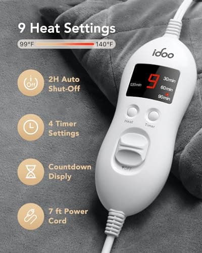 iDOO Heating Pad for Neck and Shoulder and Back, Gifts for Women Men, FSA Eligible Items only List, XXL King Size 23"x32" Heat Pad for Back Pain Relief, Extra Large Back Neck Wrap, ETL Certified 5