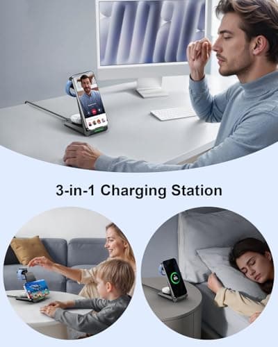 NANAMI Wireless Charger for Google - 3 in 1 Wireless Charging Station Fast Charger Stand Dock for Pixel 9/9 Pro XL/Fold/8/7,Buds Pro 2/Pro, Watch 3/2,Fitbit Versa 4/Sense 2(Not for Pixel Watch 1/4) 7