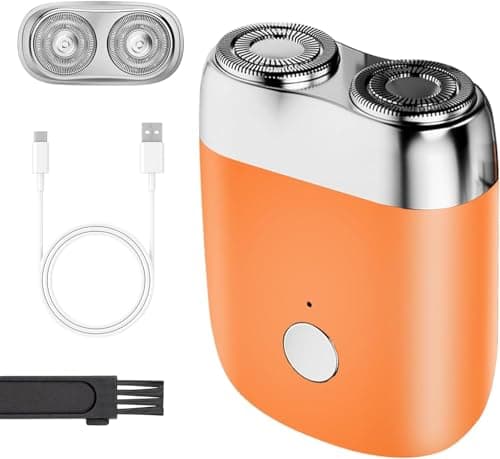 New Model Mini Dual-Head Electric Shaver, Dual Head Shaver, 2025 New Upgrade Pocket Shaver Mini Shavers for Men, Washable Double Head Razor (Orange)