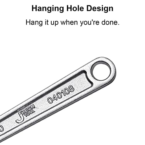Jetech 8-Inch Adjustable Wrench - Professional Heavy Duty Spanner Chrome Vanadium Steel Shifter Spanner with Metric Scale Wide Caliber Opening 6