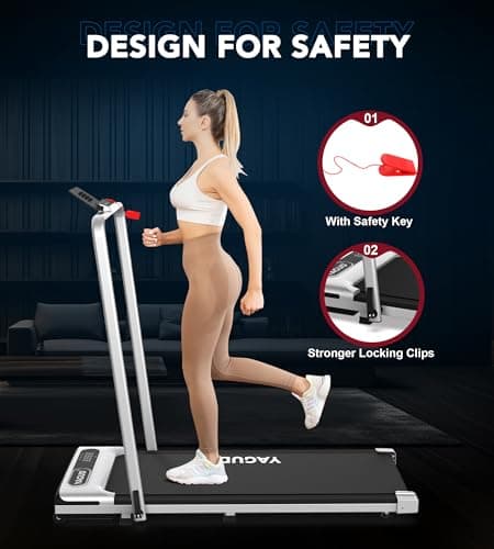 Yagud Under Desk Treadmill, Walking Pad for Home and Office, 2.5 HP Portable Walking Jogging Running Machine with Remote Control and LED Display, Sliver 6