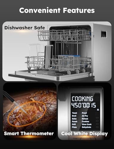 Nuwave Bravo XL Pro Air Fryer Toaster Oven, Improved 100% Super Convection, Quicker & Crispier Results, 100 Presets, Multi-Layer Even Cooking, 50-500F, Smart Probe, PFAS Free, 30QT, Stainless Steel 9