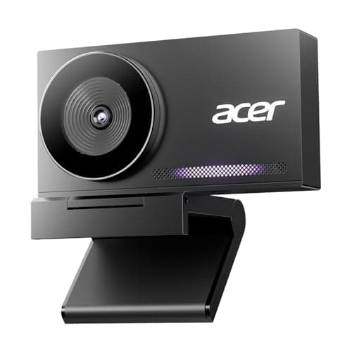 acer 4K Webcam for PC/Mac with All-Metal Unibody Sculpted, Sony 1/2" Sensor, PDAF, 2 Noise Reduction Mics, Privacy Cover, Lightweight, Fast Cooling, Streaming Camera for Live Meeting Commerce Gaming