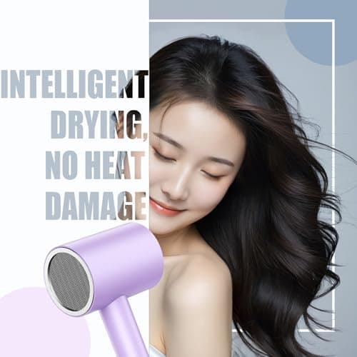 110V Hotel Wall Mounted Hair Dryer for Bathroom（with Night Light） Professional Styling HairDryer for Salon【Blue Light Negative Ions】 Fast Drying Restroom Blow Dryer，Matte Texture - Pearly White 8