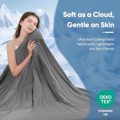 Elegear Revolutionary Cooling Comforter Queen Absorb Body Heat to Keep Cool, Cooling Blanket for Hot Sleepers Japanese Arc-Chill 3.0 Cool Tech Fabric Summer Comforter Hypo-Allergenic Cool Quilt - Gray 6
