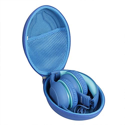 Hermitshell Hard Travel Case for MIDOLA/Pahasur/soulsens/MW Acc CA/Mpow CH6S Kids Headphones (Only Case) (Blue)