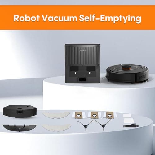 Robot Vacuum and Mop with Self-Emptying, Robotic Vacuum with 90-Day Hands-Free, Mapping, 5000Pa, LiDAR Navigation, Cleaning, Wi-Fi/App/Alexa Control, No-Go Zones,Ideal for Pet, Hard Floors, Carpet 8