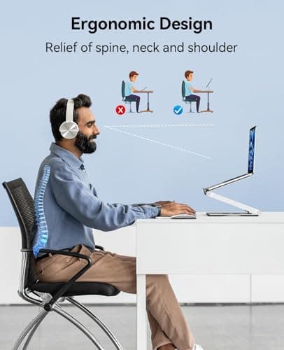 4URPC Laptop Docking Station Stand 4K@60Hz for MacBook Pro/Air M3/M4, Dell/HP/Surface/Lenovo/Chromebook, Laptop USB Hub Stand with HDMI, 3 USB, Ethernet, PD 3.0, Adjustable Dock with 360° Rotate Base 9