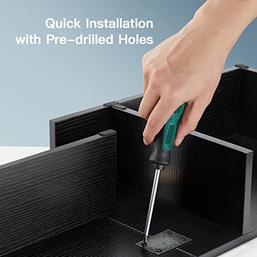 HUANUO Dual Monitor Stand with Drawers, Monitor Riser for 2 Monitors, 43.7 Inch Large, Holds up to 132lbs, Multifunctional Desktop Organizer for Computer, Laptop, PC, Printer 7