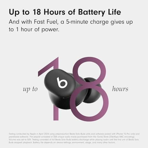 Beats Solo Buds - Wireless Bluetooth Earbuds | 18 Hours of Battery Life | Apple & Android Compatibility | Built-in Microphone - Matte Black 5