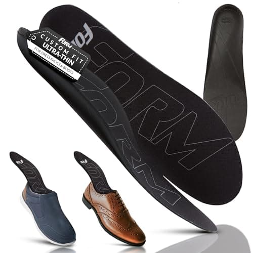Ultra-Thin Plantar Fasciitis Insoles Designed for Comfort & Maximum Pain Relief, Ideal for Dress Shoes & Boots | Black (Women's 6.5-7)