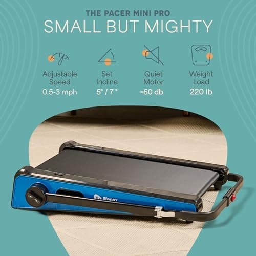 Lifepro Smallest Portable 30in Small Mini Walking Pad Treadmill Installation Free, Adjustable Incline, Under Desk Work Compact Treadmills for Home/Office - Max Load 220Lbs & Speed 3MPH 5