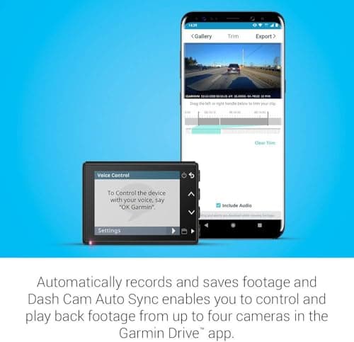 Garmin Dash Cam 56, Wide 140-Degree Field of View in 1440P HD, 2" LCD Screen and Voice Control, Very Compact with Automatic Incident Detection and Recording 4