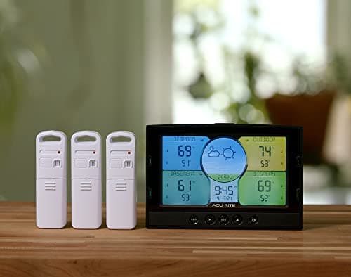 AcuRite Multi-Room Weather Station with Wireless Indoor/Outdoor Thermometer and Digital Color Display with Weather Forecaster (02082M), Full Color 7