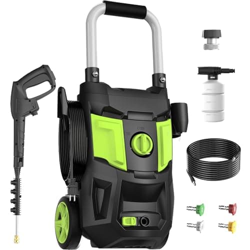 DECOKTOOL Electric Pressure Washer - 4500 PSI 2.8 GPM Electric Power Washer with 35FT Power Cord, 4 Different Nozzles, Soap Cannon for Car, Garden, Yard, House, Creamy