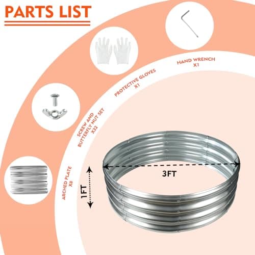 YSEJOMP 36 Inch Round Galvanized Fire Pit Ring/Fire Ring - Foldable and Perfect for Outdoor Gatherings and Campfires in The Yard/Garden/Park/Beach (3 FT Diameter, Silver) 5