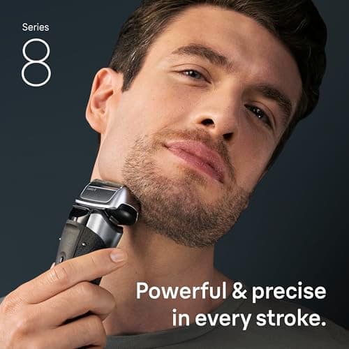 Braun Series 8 Electric Shaver, Shaving Kit with 4+1 Shaving Elements, Precision Long Hair Trimmer, SmartCare Center, PowerCase 5