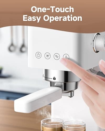 AMZCHEF Espresso Machine 20 Bar, Compact Espresso Maker with Steam Milk Frother, Coffee Maker with 50oz Removable Water Tank for Home, Coffee Machine for Cappuccino, Latte, Americano, 1350W 5