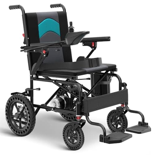 Electric Wheelchairs for Adults, Lightweight Foldable Motorized Wheelchair, 15 Miles Long Travel Range, All Terrain Portable Power Wheelchairs for Seniors Support 350 lbs