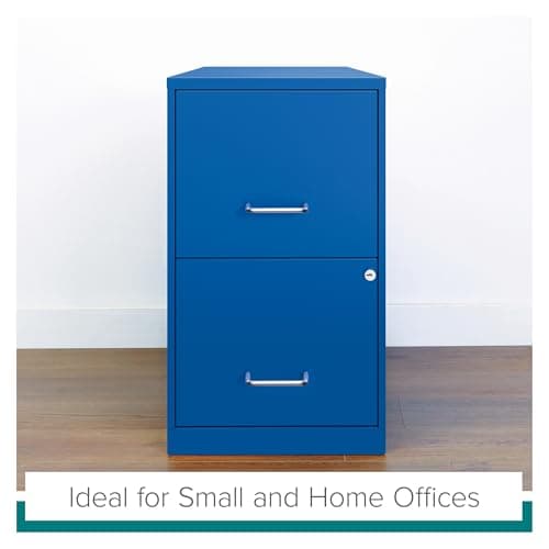 Space Solutions 18" 2 Drawer Metal File Cabinet Classic Blue 7