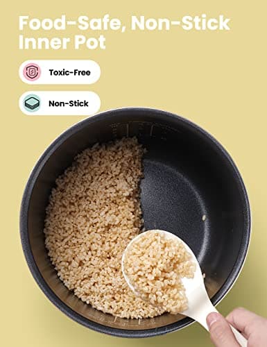 COMFEE' Rice Cooker, Japanese Large Rice Cooker with Fuzzy Logic Technology, 11 Presets, 10 Cup Uncooked/20 Cup Cooked, Auto Keep Warm, 24-Hr Delay Timer 6