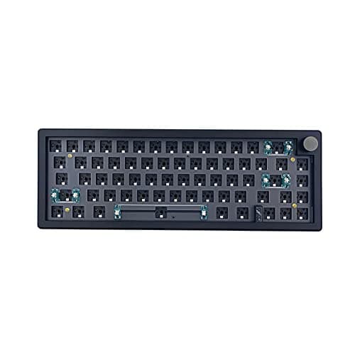 BOYI GMK67 Barebones Keyboard Kit,65% RGB Hot-Swap Gasket Mounted Tri-Mode BT/2.4GHz/USB-C 4000mAh Wireless Custom Programmable Mechanical Gaming Keyboard DIY Kit with Knob(Black)