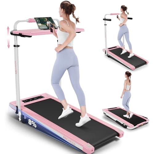 Walking Pad Treadmill with Desk Workstation,3.5 HP Foldable Treadmills with 15% Incline & Handle Bar,450lbs Capacity,2s Folding,Ultra-Quiet,Small/Compact Under Desk Treadmills for Home Ofiice