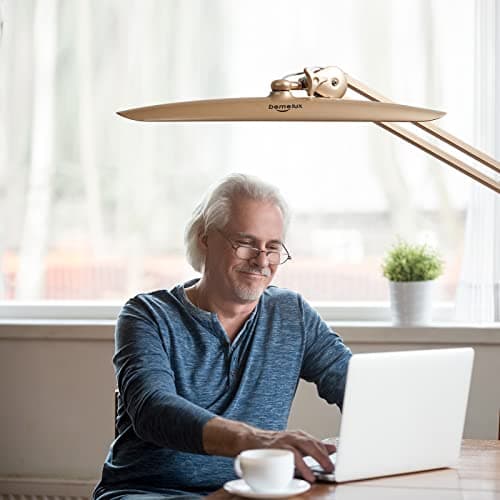 bemelux LED Desk Lamp with Clamp, Dimming Task Lamp for Reading Desktop Office Workbench Table Architect Sewing Study Home Craft, 117PCS LEDs, 2200 Lumens 20 Inch Metal Swivel Arm Work Lamp (Gold) 5