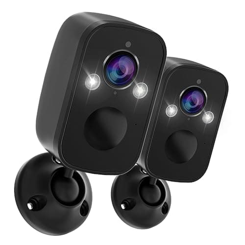 2Pack Wireless Security Camera Outdoor, 2K Color Night Vision with 130° Viewing Angle AI Motion Detection 2-Way Talk Battery Powered Indoor Camera for Home Security, Cloud/SD Storage, Waterproof