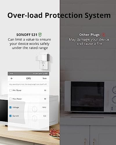 SONOFF S31 WiFi Smart Plug with Energy Monitoring, 15A Smart Outlet Socket ETL Certified, Work with Alexa & Google Home, IFTTT Supporting, 2.4 Ghz WiFi Only (2-Pack) 5