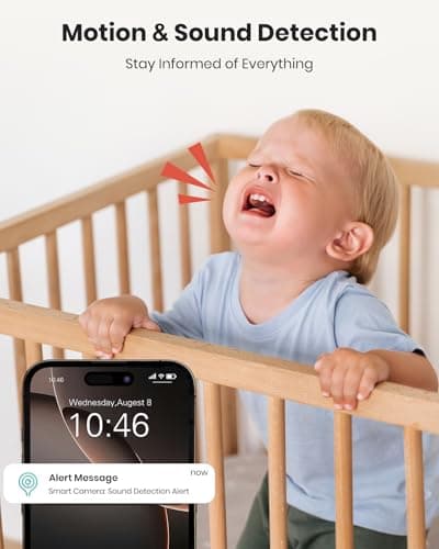 CAMSTRO 3K Security Camera Indoor,360° WiFi Camera for Home Security,Pan/Tilt,2.4/5 GHz Pet/dog/baby Camera with phone app,Night Vision, 2-Way Audio, 24/7,SD/Cloud Storage,Works with Alexa&Google Home 5