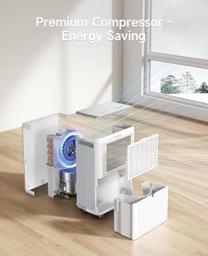 Dravonic 30 Pints Dehumidifier for Basement, 2000 Sq.Ft Dehumidifiers for Home with 3.3ft Continuous Drain Hose, 3 Modes Dehumidifier for Bathroom, Real-Time Humidity Display 8