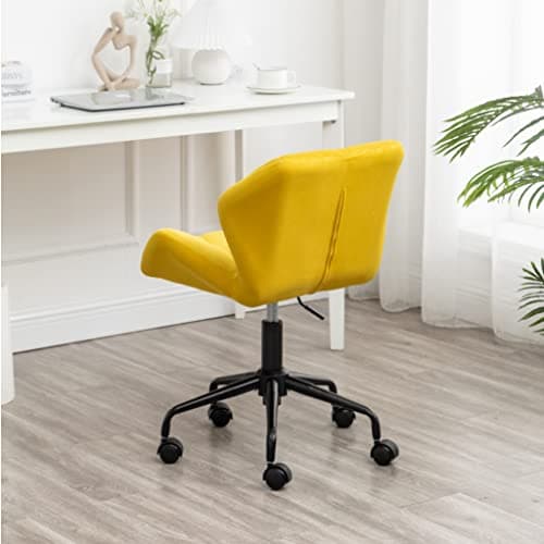 Roundhill Furniture Eldon Diamond Tufted Adjustable Swivel Office Chair, Yellow 5