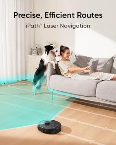 eufy L60 Hybrid Robot Vacuum with Self Empty Station, Hair Detangling Technology, Up to 60 Days of Hands Free Cleaning, Ultra Strong 5,000 Pa Suction to Remove Hair, Dust, Mop Pad 5