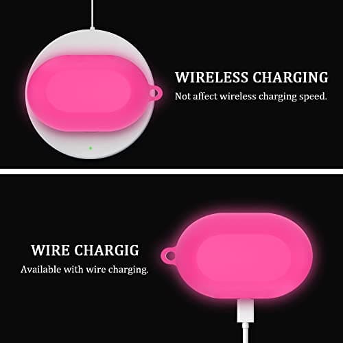 LEFXMOPHY Pink Case Replacement for Kurdene S8 Wireless Earbuds, Silicone Skin Carrying Protective Cover Glow in Dark (Not for S8 Pro) 5