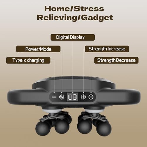 12 Head Massage Gun Deep Tissue with 9 Levels & 9 Modes,Cordless Electric Percussion Massager Tool for Back/Neck/Shoulder/Hand/Leg/Feet/-Full Body Muscle Pain Relief,Ideal Gifts for Men/Women/Mum/Dad 7