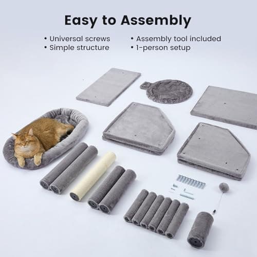 Gardner Pet 41" Tall Cat Tree for Medium Large Cats, Heavy Duty Cat Trees Tower with 2.8in Posts & Washable Top Perches 5