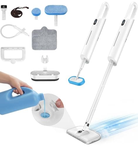 Steam Mop All-in-one for Floor Cleaning, MultiPurpose Steam Cleaner for Home with LED display screen, Detachable Handheld Floor Steamer with Scent Container and strap for Hardwood,Tiles and Carpet