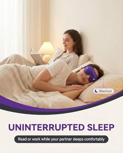 Sleep Mask for Side Sleepers: Lash Extensions 3D Contoured Eye Mask – Airplane Travel Essential, Zero-Pressure Light Blackout Eye Mask for Women – Soft Night Blindfold for Long Flights (Purple) 7