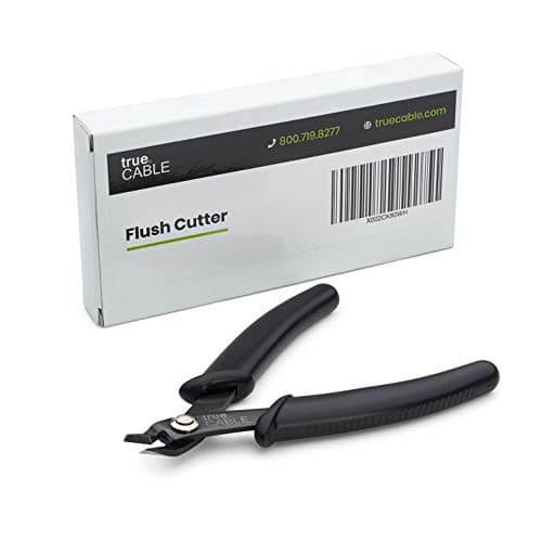 trueCABLE Precision Sharp Flush Cutter, 1 Pack, Wire Cutting Pliers for Ethernet Cable Preparation, Electronics, Jewelry & Crafts, Hardened Carbon Steel with Non-Slip Handle, Cut Wire Up To 16 AWG