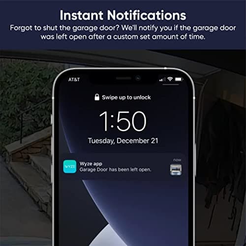 Wyze Smart Garage Door Opener w/built-in HD Video, Remotely Control Garage Door, 1080p HD Video w/Color Night Vision, Two-Way Audio 7