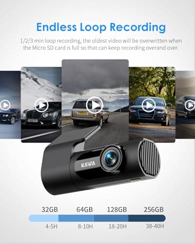 KAWA Dash Cam 2K, WiFi Dash Camera for Cars 1440P with Hand-Free Voice Control, Night Vision, Mini Hidden Dashcam Front, Emergency Lock, Loop Recording, 24-Hour Parking Monitor, APP, Support 256GB Max 6