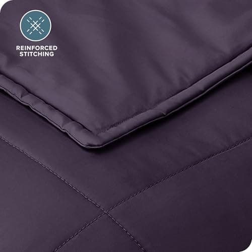 Bare Home Weighted Blanket King Size 30lb (80" x 87") for Adults - All-Natural 100% Cotton - Premium Heavy Blanket Nontoxic Glass Beads (Eggplant, 80"x87") 8