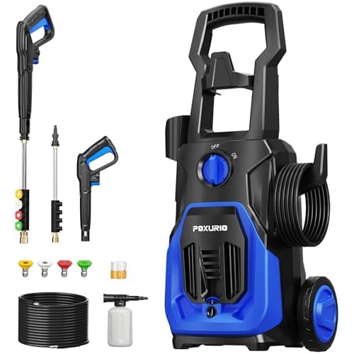 POXURIO Electric Pressure Washer, 4000PSI 2.8GPM Power Washer, 3-in-1 Self-Priming High Pressure Washer with Complete Accessories for Cars, Patio, Deck - 2025 Upgraded